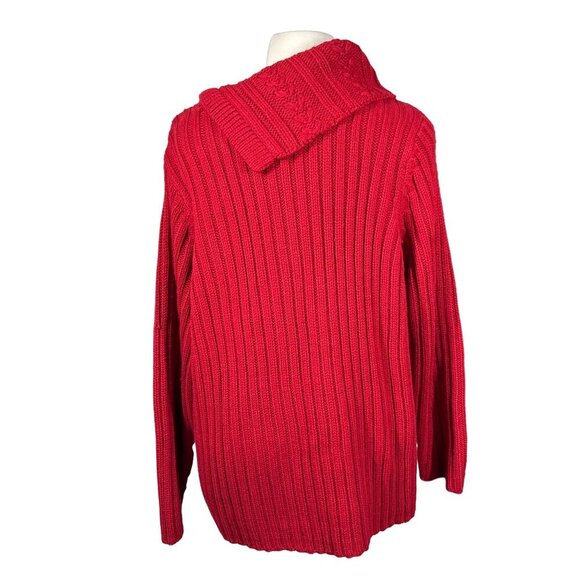 Asymmetric Cowl Neck Red Sweater size 22/24 - Picture 3 of 3